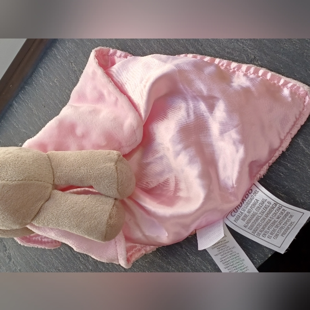 ✓Carters Teddy Bear Holding Pink Blanket Lovey Baby Security Satin Soft Plush - Picture 6 of 7